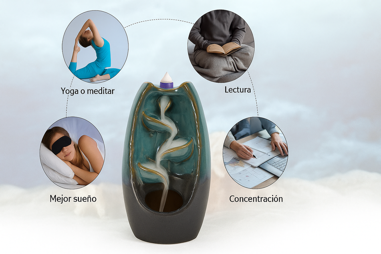 Incienso en Cascada - Efecto Humo Descendente